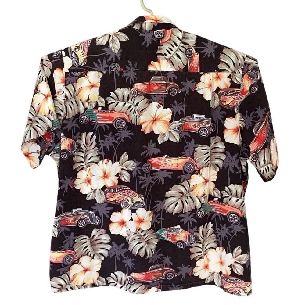 Vintage RJC Hawaiian Aloha Camp Shirt Classic Hot Rod Cars Men’s 2XL - Picture 3 of 7